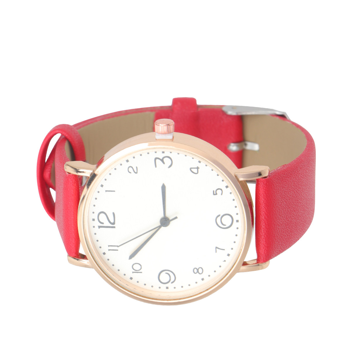 Luxury Watch White - Women Quartz Watch Red PU Strap