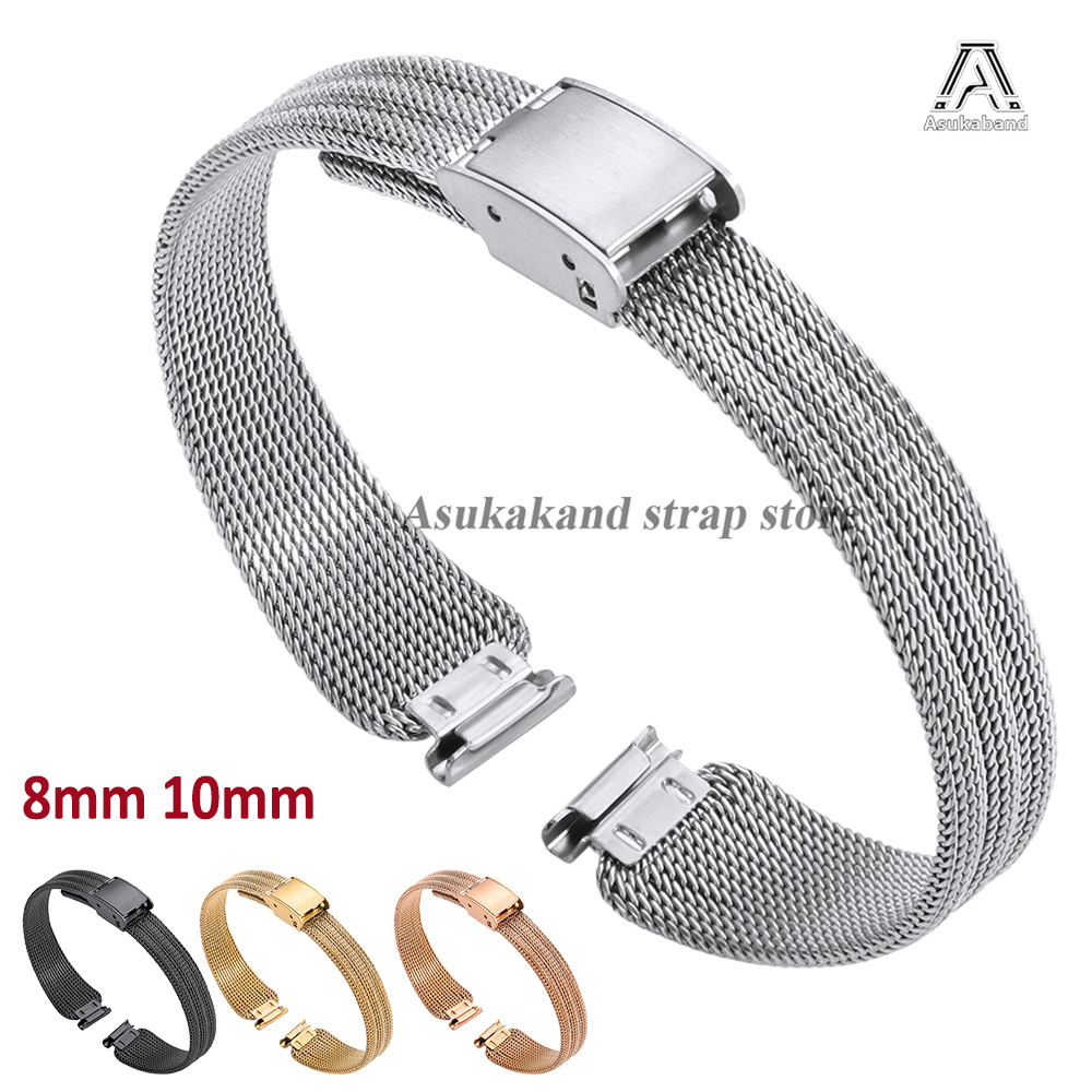 Dress Watch Ultra Thin - Ultra-thin Watch Strap 8mm 10mm Silver