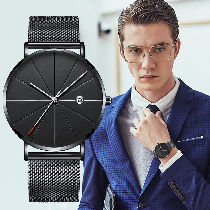 Luxury Men Watches Men Gold Wa - Dress Watch Ultra Thin ulasan dan harga