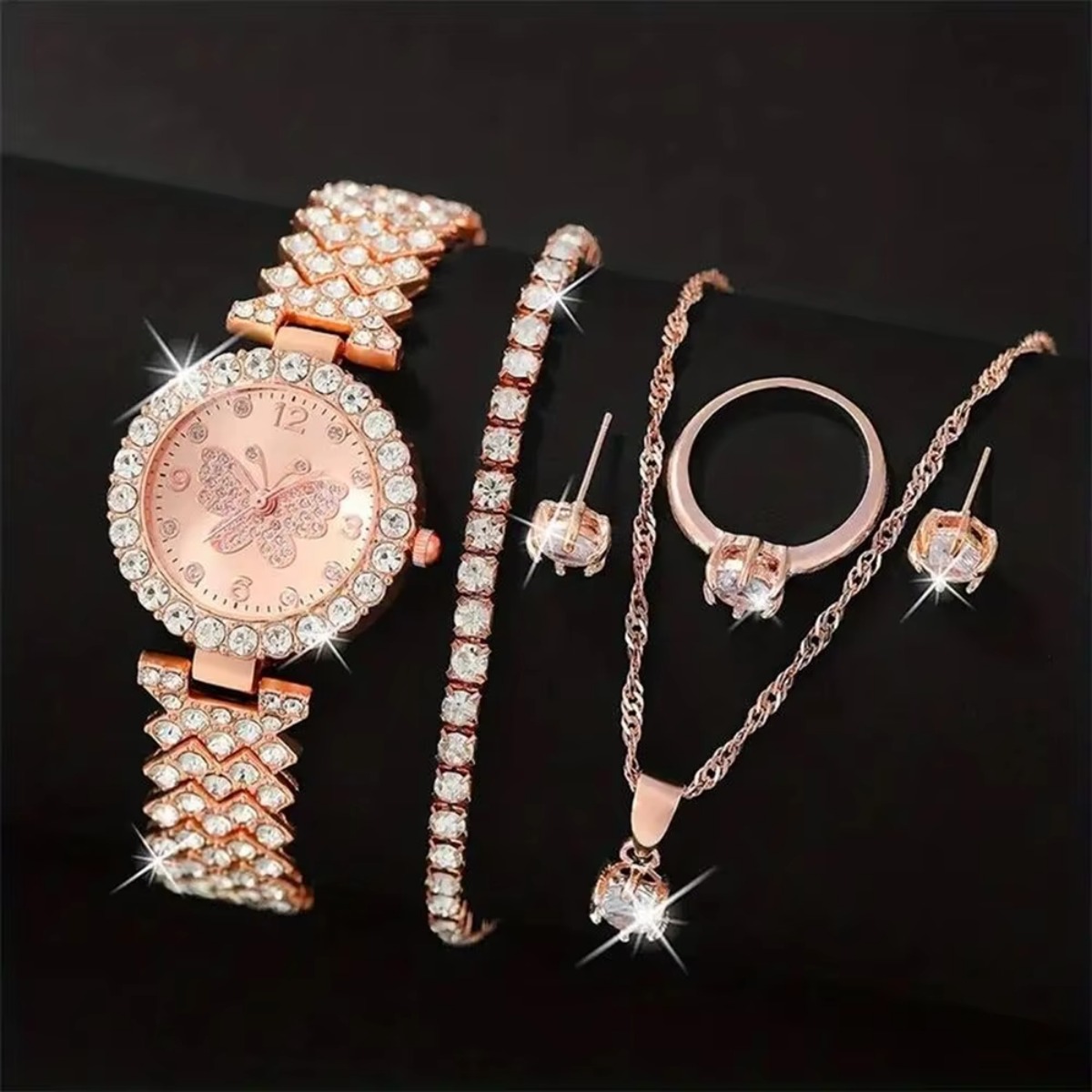 6PCS/Set Luxury Rhinestone But - Luxury Watch Holder ulasan dan harga