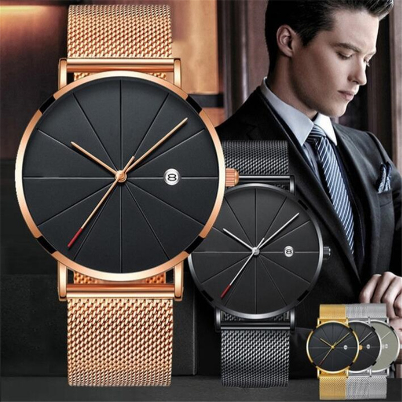 Simple Men Watch Stainless Ste - Dress Watch Ultra Thin ulasan dan harga