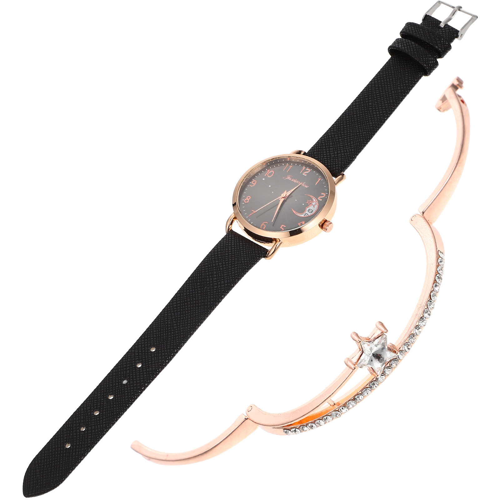 1Set Elegant Star Moon Women W - Luxury Watch White ulasan dan harga