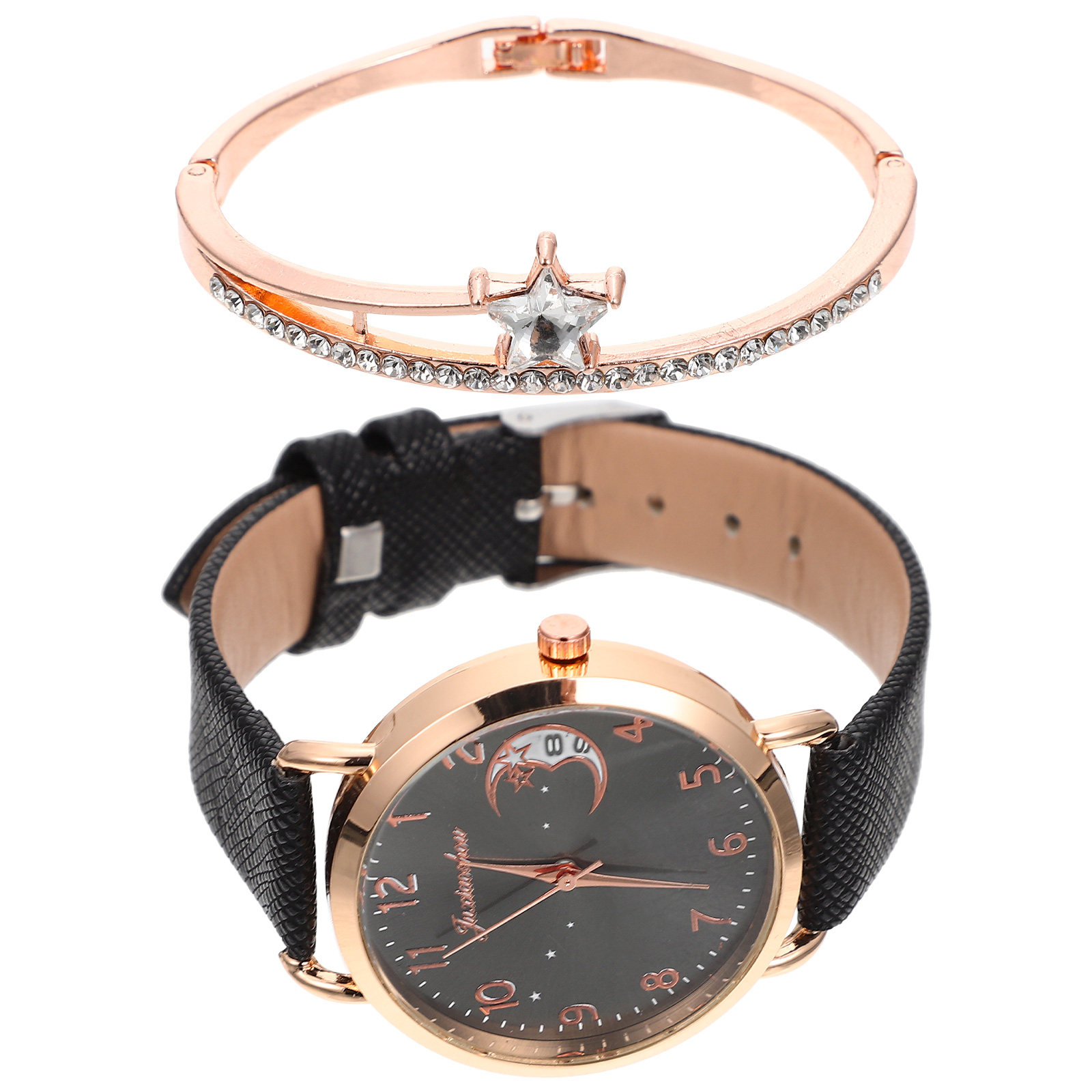 1Set Elegant Star Moon Women W - Luxury Watch White ulasan dan harga