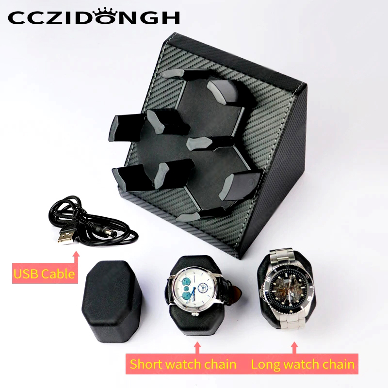 3+0 Watch Winder Leather Autom - Luxury Watch Winder Box ulasan dan harga