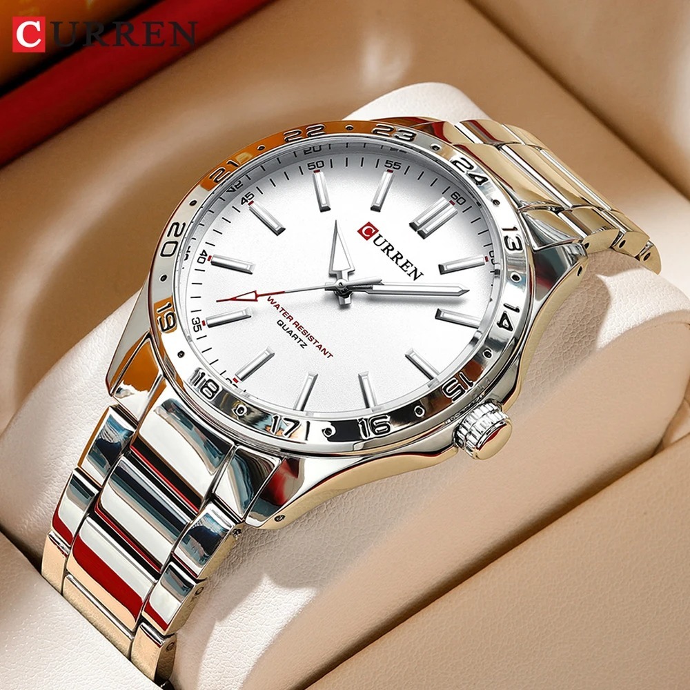 CURREN 8452 Silver White Gift  - Luxury Watch White ulasan dan harga