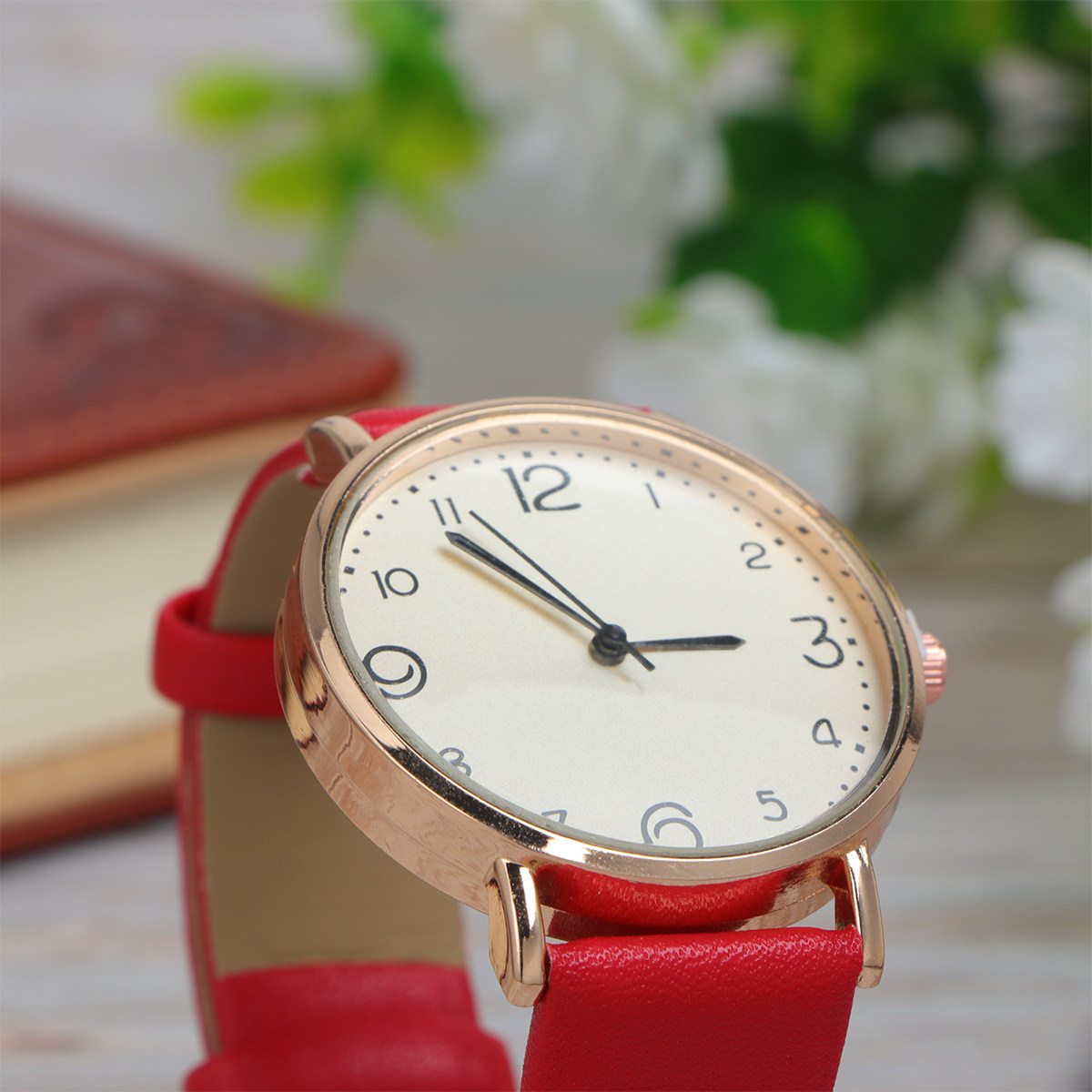 Women Quartz Watch Red PU Stra - Luxury Watch White ulasan dan harga
