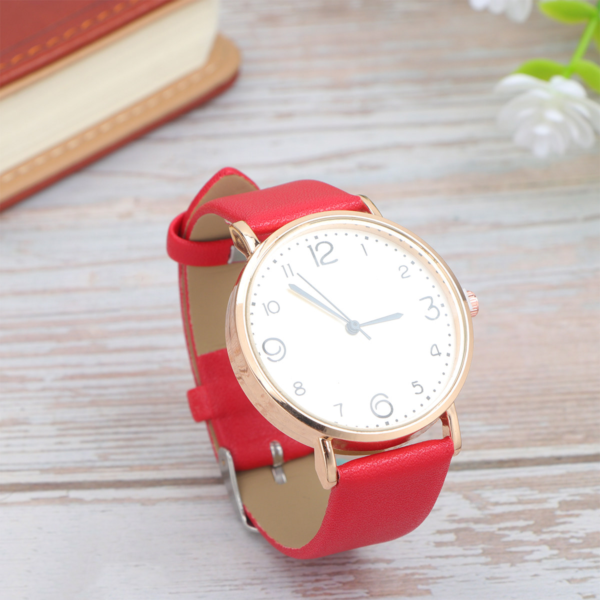 Women Quartz Watch Red PU Stra - Luxury Watch White ulasan dan harga