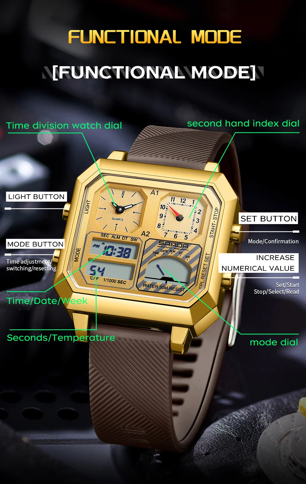 SANDA Top Brand 6210 Fashion M - Luxury Watch Shop ulasan dan harga