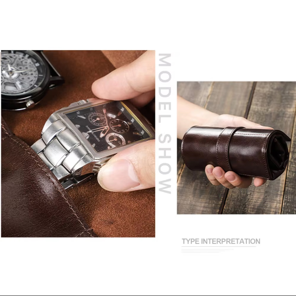 100% Genuine Cowhide Leather W - Luxury Watch Holder ulasan dan harga